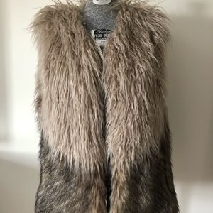 Boho chic faux fur vest